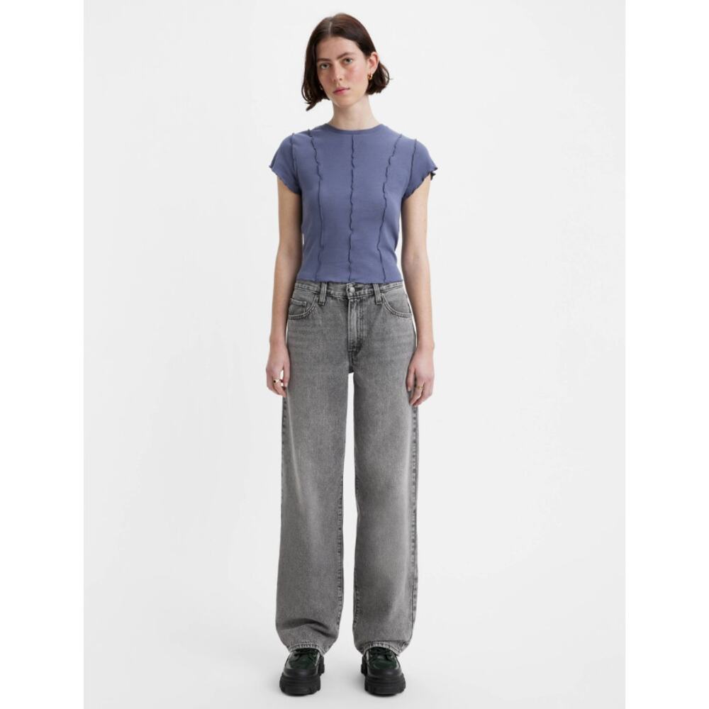 Levi's Premium Baggy Dad Women's Mid Rise Jean in What Once Was Grey